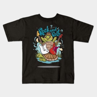 Turtle Jam Session Rock And Roll Kids T-Shirt
